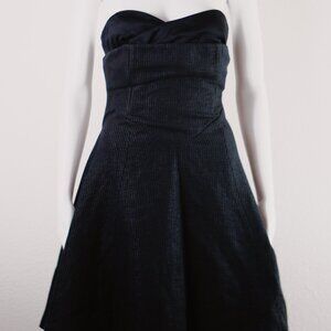 Vintage Versace Versus Midi Cocktail Strapless Dress Ballerina LBD Sz Small